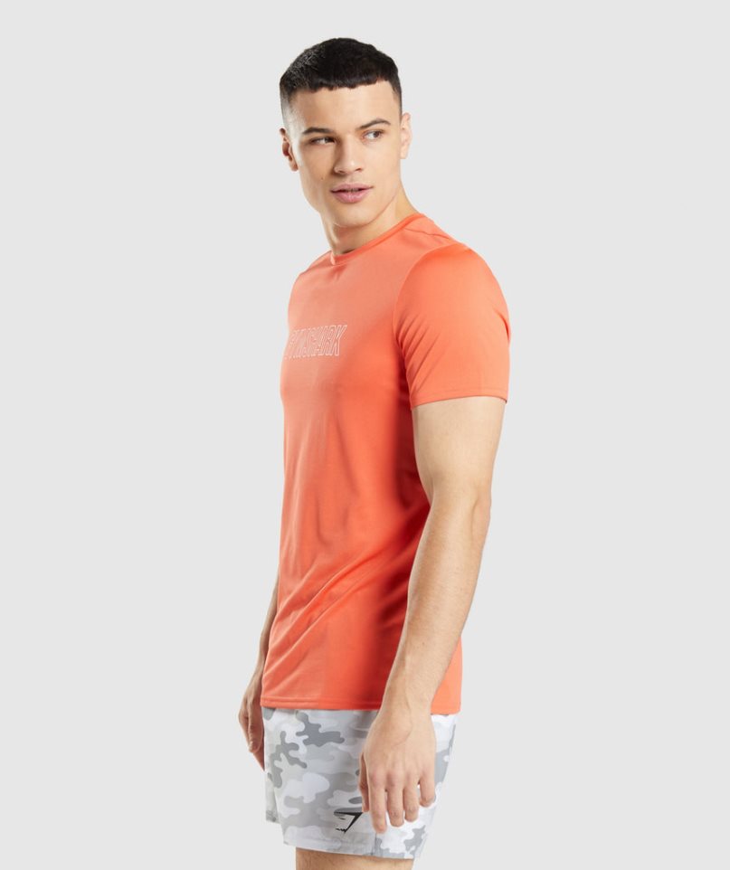 Men's Gymshark Arrival Graphic T-Shirts Orange | CA A87N05